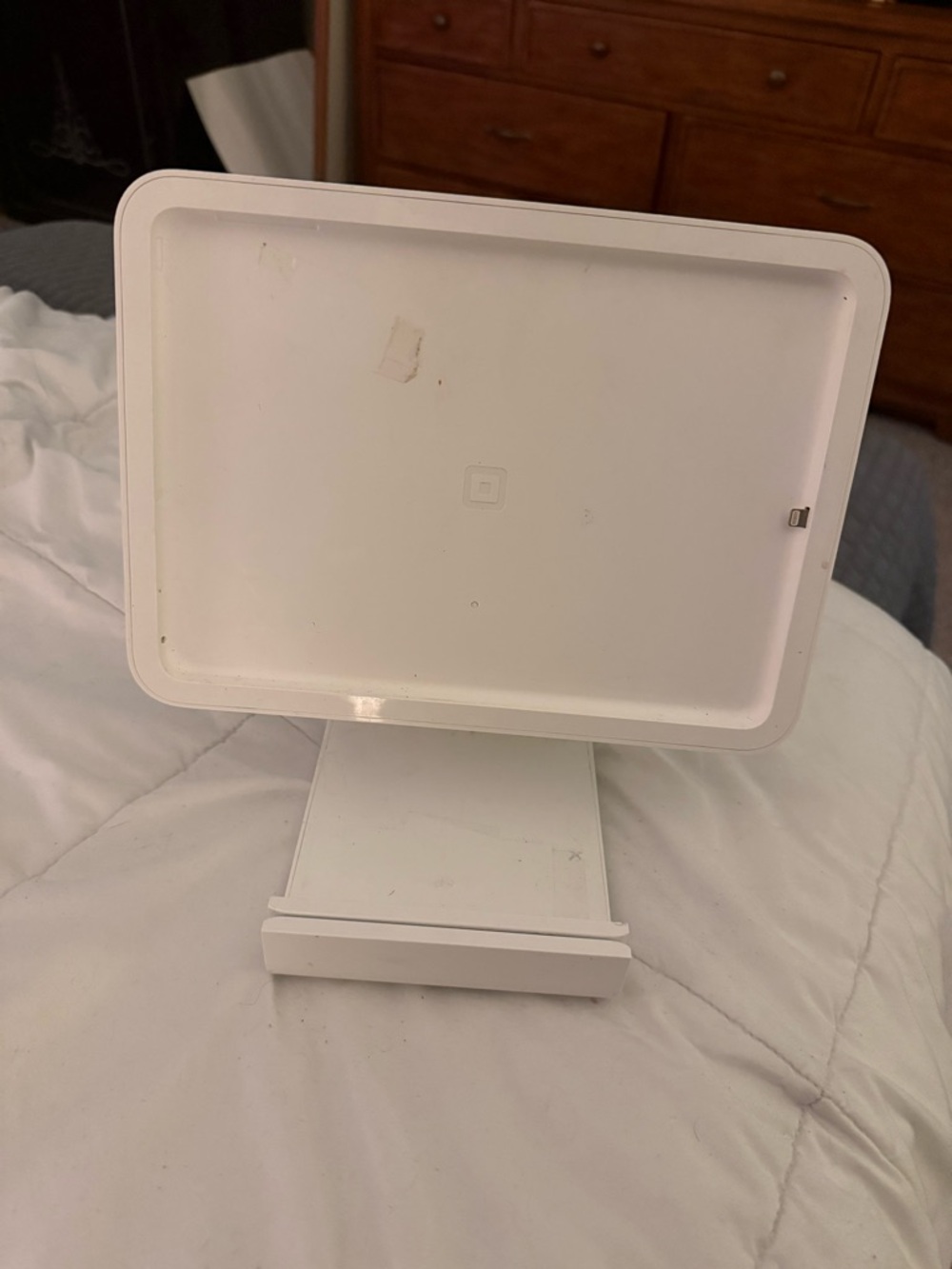 White Square Tablet POS Stand